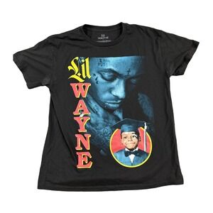 Lil Wayne Graphic T-Shirt Mens Large Black Rap Hip Hop Portrait Tee